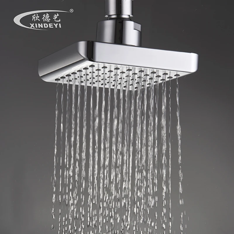 Best Price Square Overhead Bathroom Shower 4 Inch Rainfall with High Pressure Full Chrome ABS Plastic Water Saving for Hotels