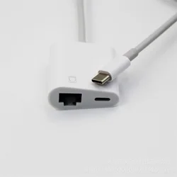 2 Port 2 In 1 Type C HUb RJ45 Ethernet Lan Hub with Power Delivery Fast Charge for Macbook Pro and Other Type C Laptops