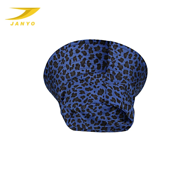 Custom wholesale kids Adult style bucket hat Blue leopard grain bucket hats for women