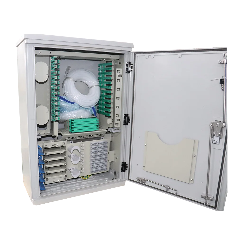 96 Port FTTH Cabinet Fiber Optical Outdoor Cabinet SMC Optic Terminal Cabinet