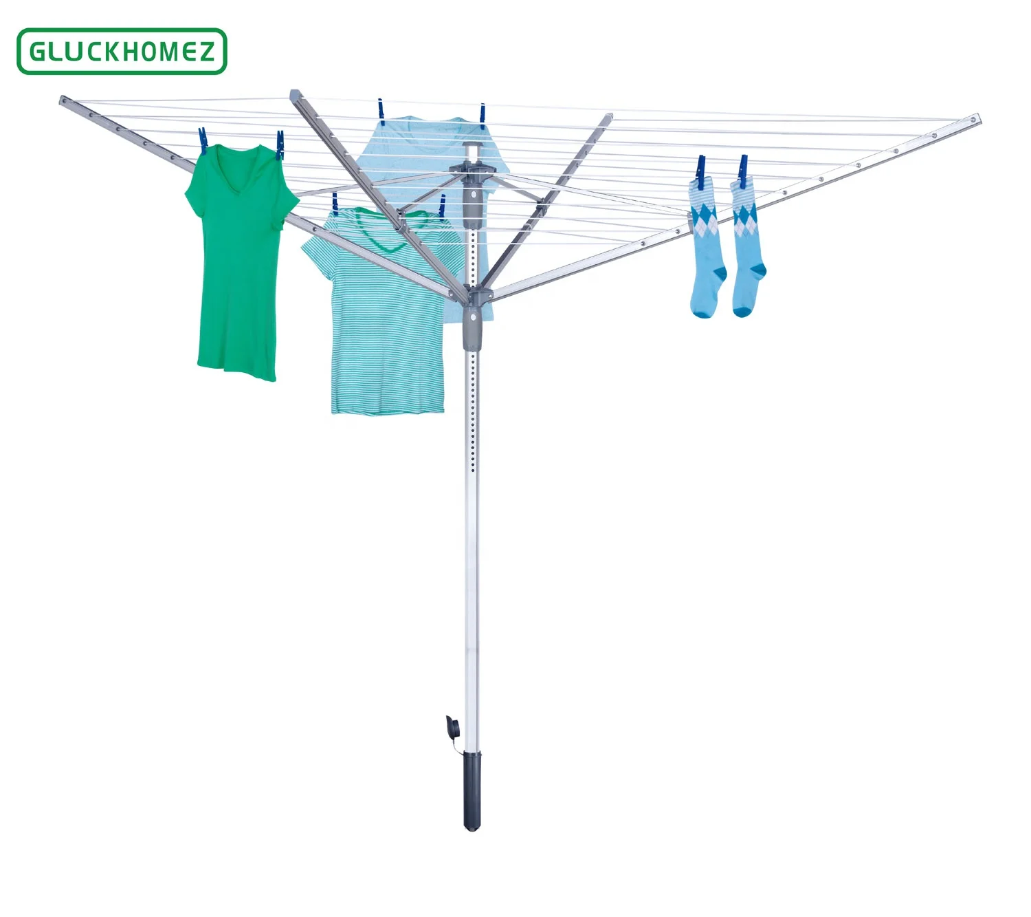 Heavy duty 4 arms 60m aluminum umbrella rotary airer good selling