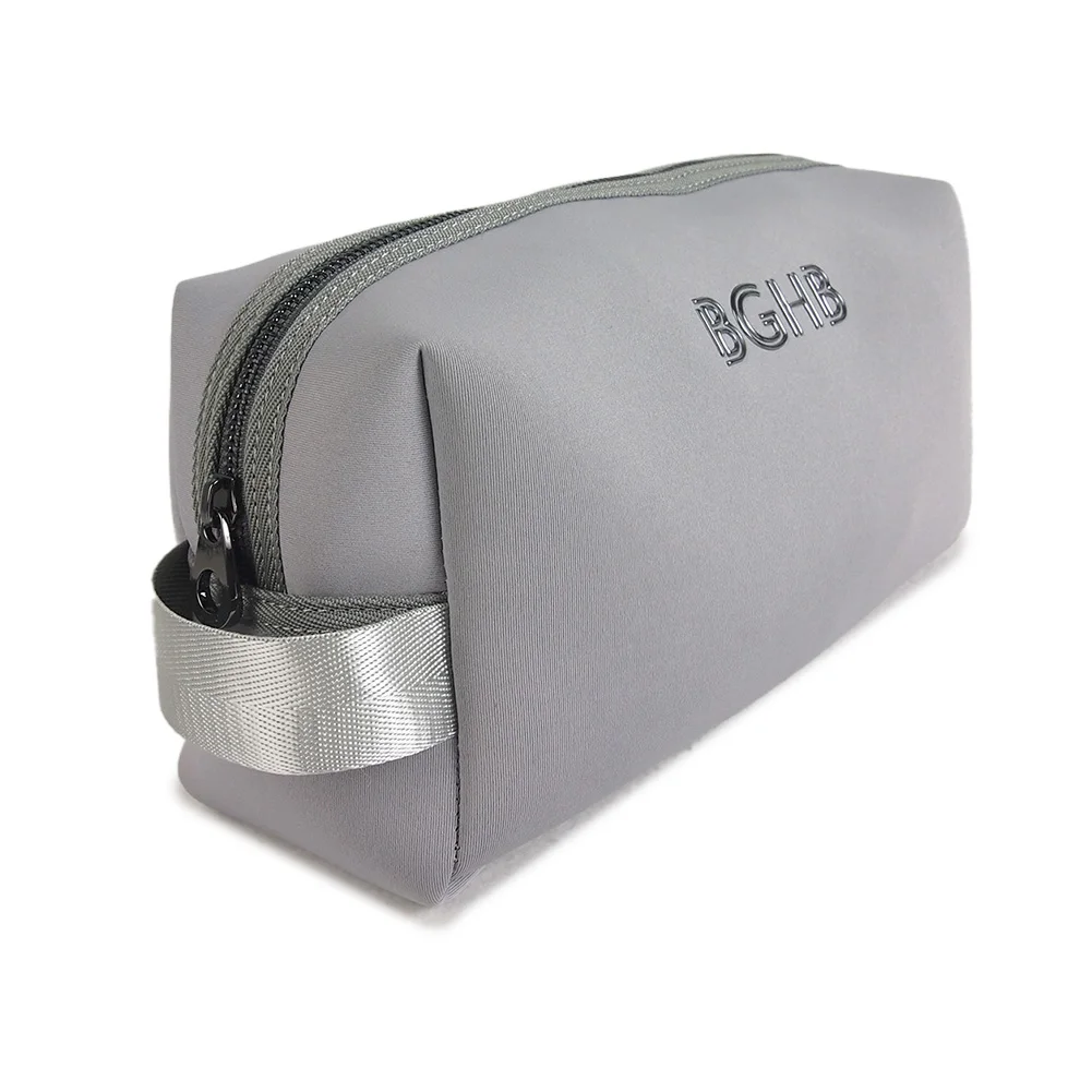 Portable simple fashion Environmental friendly neoprene cosmetic bag custom design logo neoprene makeup pouch toiletry bag