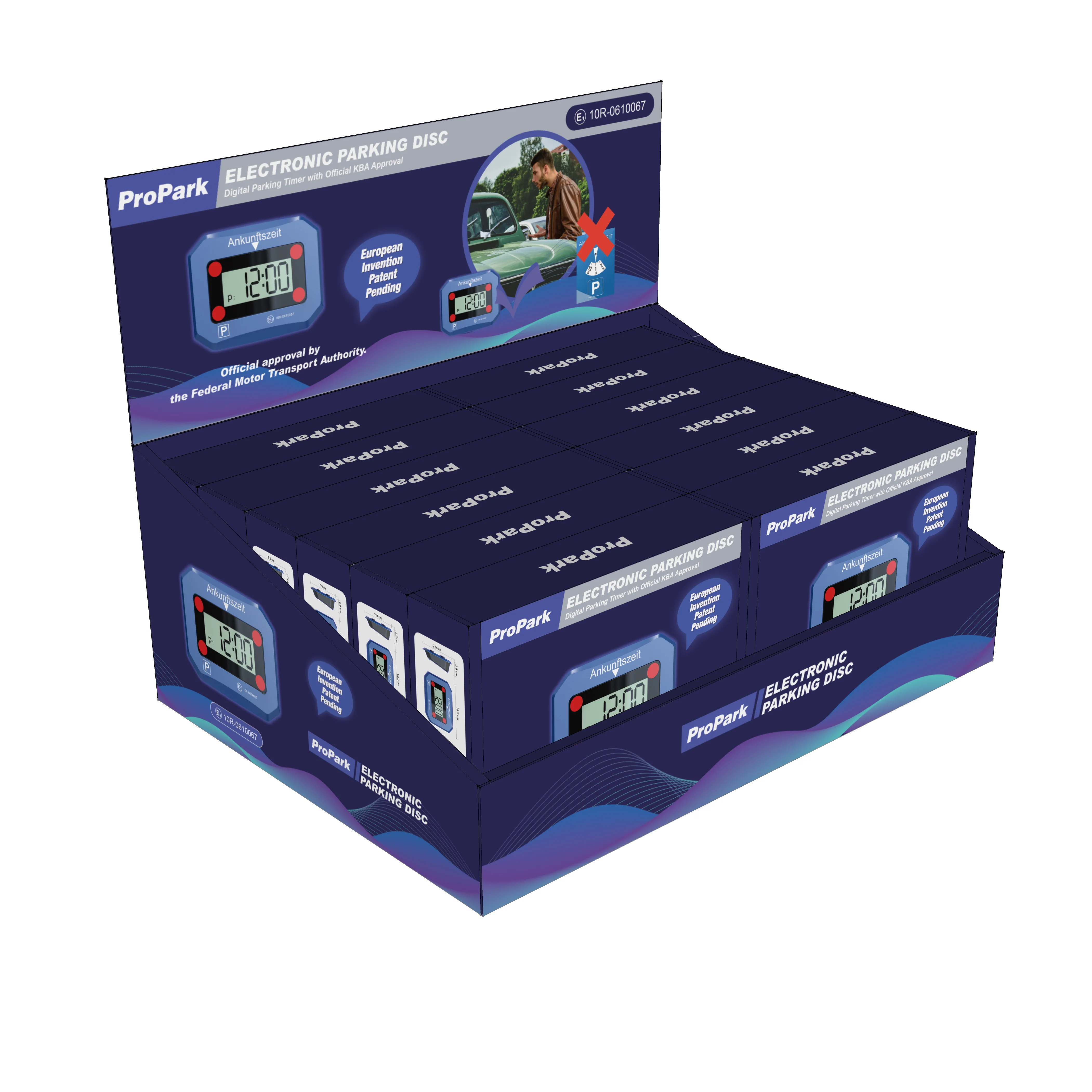 Germany Blue Auto Car Electronic Parking Clock Timer Clock Electric Parking Disc With Battery