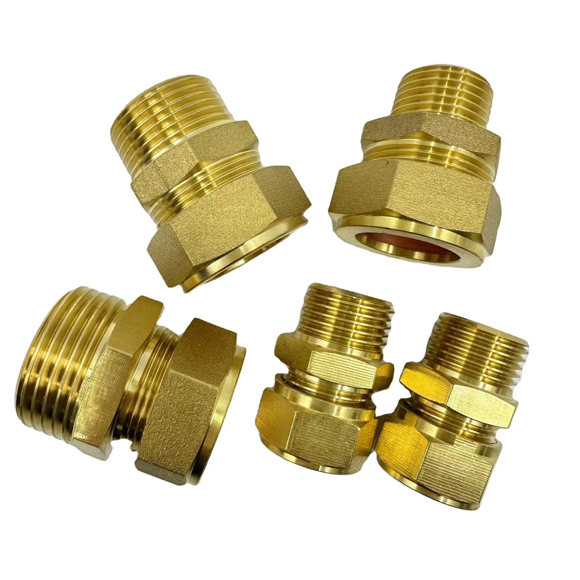 Factory price fittings customized Coupling brass compression fittings for plumbing pipes