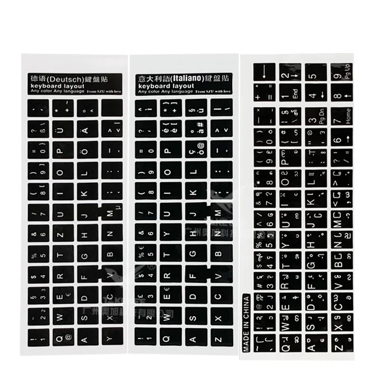 Custom Printing Keyboard Key Sticker Label Laptop Glossy German/Italian/Burma Keyboard Sticker