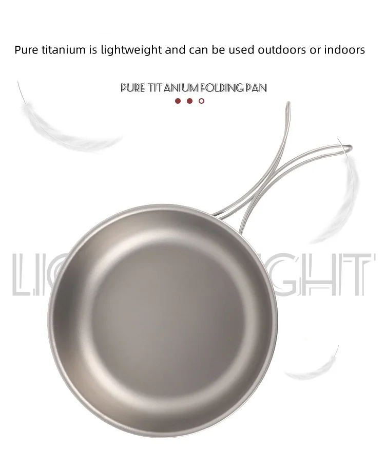 Wholesale multifunction China factory hot sale 200ml - 700ml light weight travelling pure titanium pans for outdoor camping