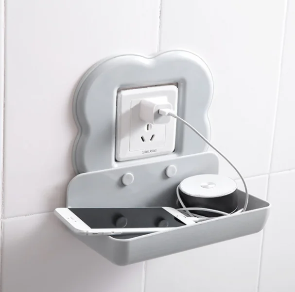 Wall Hanging Remote Controller Mobile Phone Bracket Storage Box No Hole Switch Decorative Box