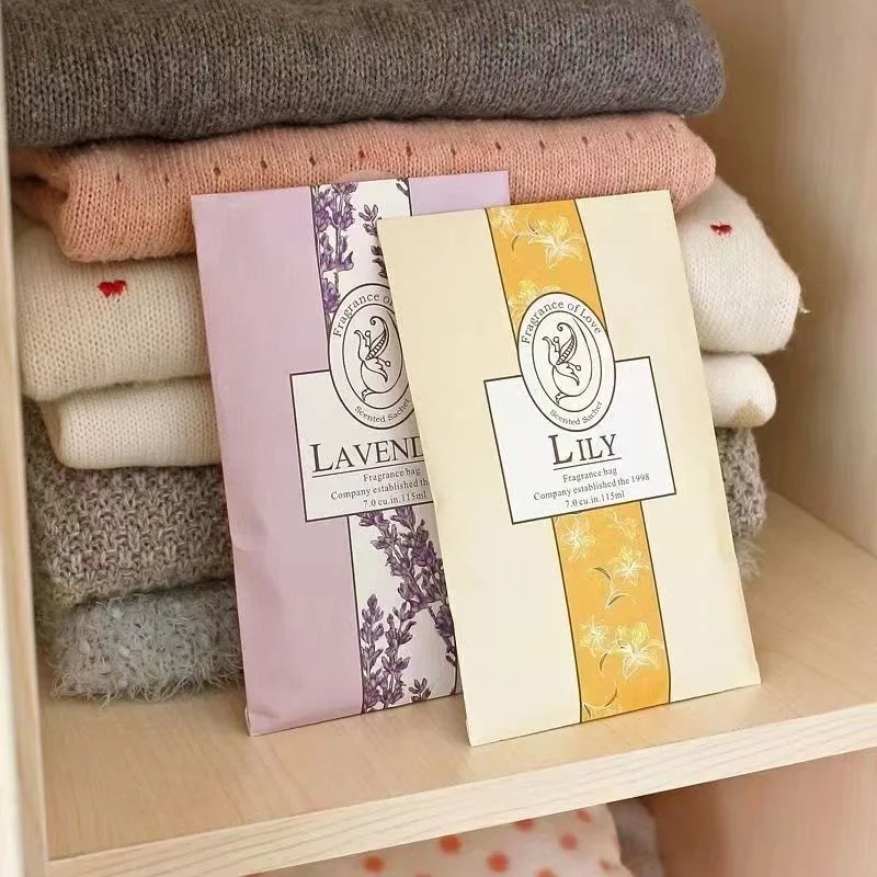 Top Quality Long Lasting Closet Fragrance Lavender Jasmine Rose Scents Vermiculite Stone hanging envelope Sachet