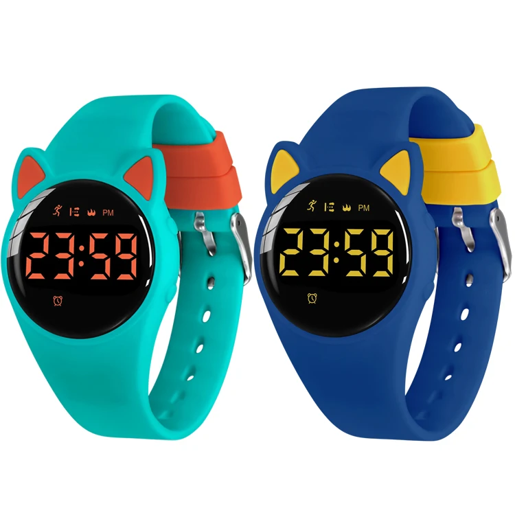 Cute Sport Fitness Alarm USB Charging LED Smartwatch Bracelet Band Digital Watch For Kids Children