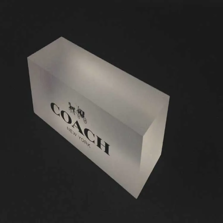 Manufacturer Hot Sale Custom Clear Solid Frosted acrylic glass block with Print Engraved Logo
