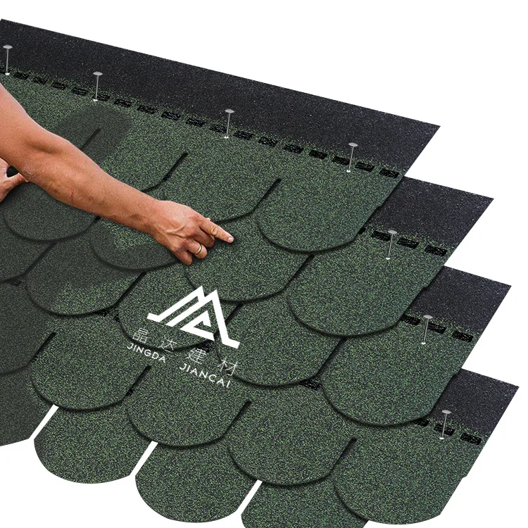 Wholesale Custom Japanese Style Fish Scale Green Asphalt Roofing Shingles House Roof Tiles with Friendly Prices for Turkey Nepal