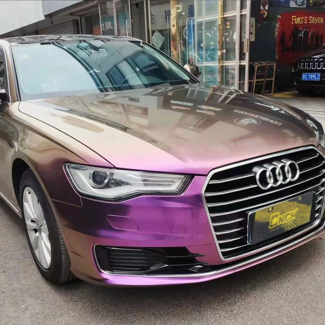 Unicorn Color Chameleon Diamond Red Copper Glossy Finish Car Wraps Vinyl