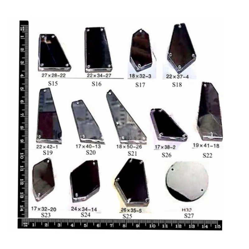 Crystal Castle Shiny Big Size Silver Color Sew on Flat back Acrylic Mirror Rhinestones For Clothing