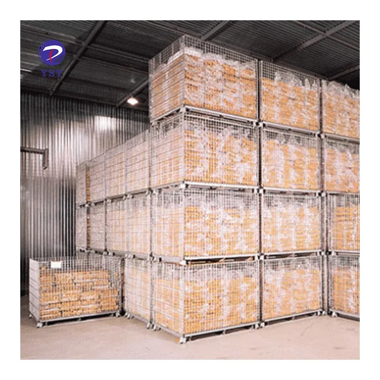 Customized front drop gate agriculture industry foldable storage cages containers