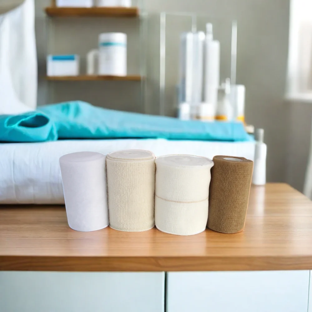 10cm 4-Layer Elastic Compression Bandage on Knee CE Certified 100% Cotton Cohesive Elastic Bandage Wrap Recovery High Quality