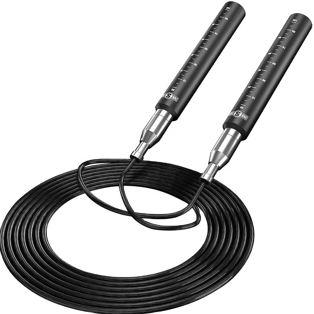 INNSTAR Black  2m  Adjustable Skipping Jump Rope Self Lock Weighted Speed Jump Rope