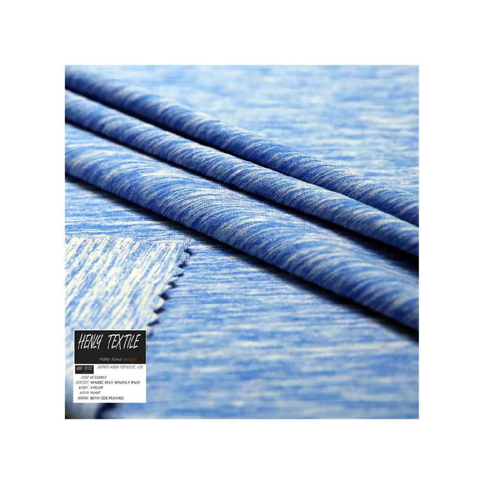 Biodegradable Knitted PEACHED Fabric Recycle Fabric for Casual Clothing 46%RECYCLED Polyester 46%POLYESTER 8%SPANDEX 140GSM
