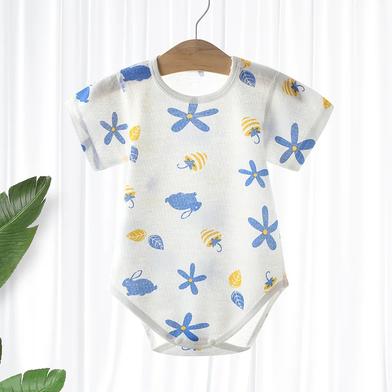 Baby Bag Fart Clothes Summer Thin Triangle Pure Cotton Crawling Newborn A-Level Jumpsuit Soft Comfortable and Loose