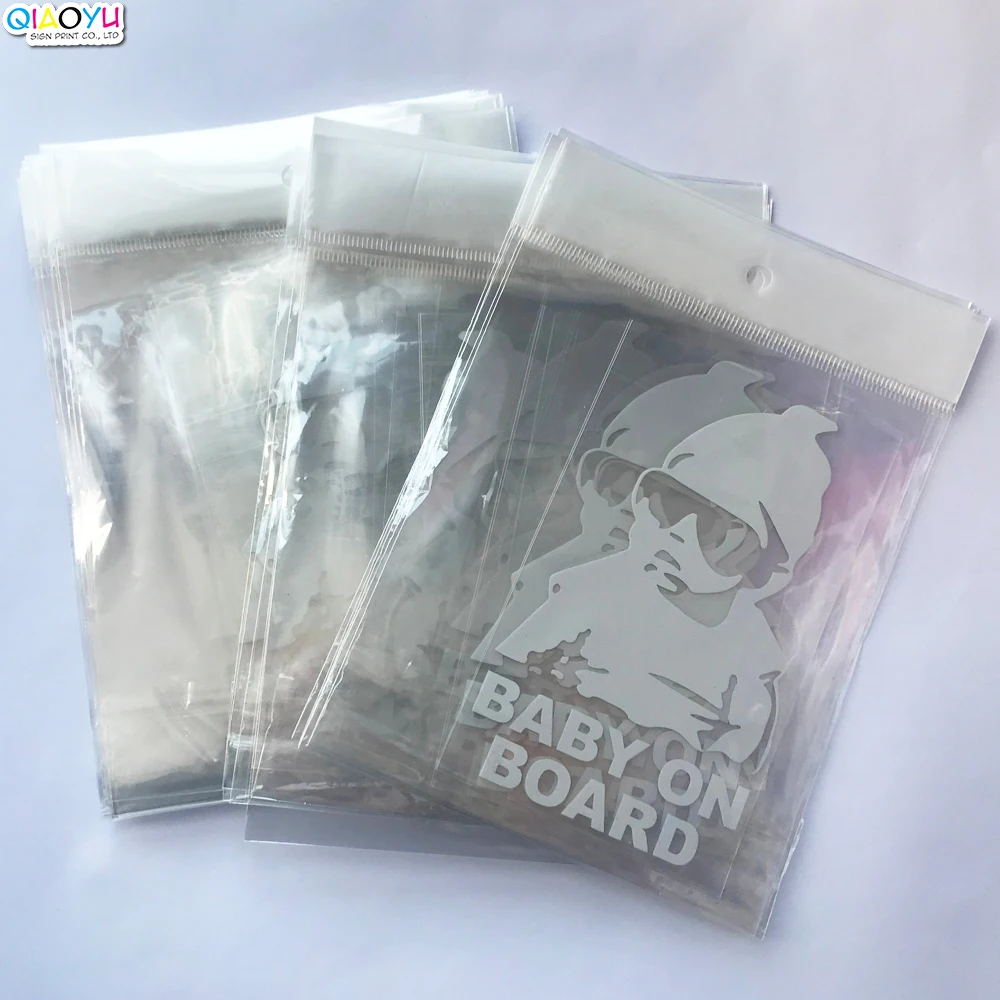 
Wholesale White Reflective Baby On Board Vinyl Car Sticker Sign For Car Window 