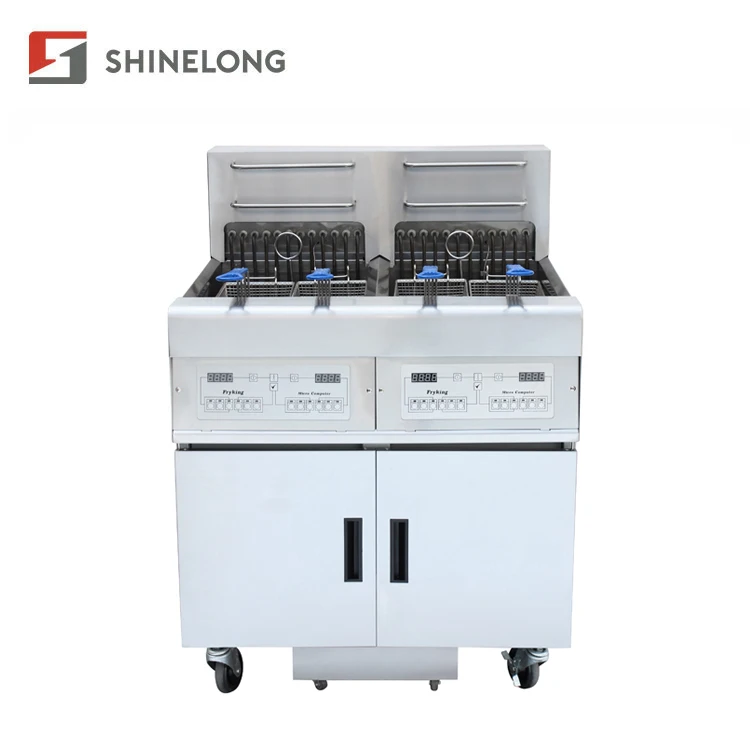 Коммерческий 56л 2 бак 4 корзина электрическая открытая фритюрница с масляным фильтром