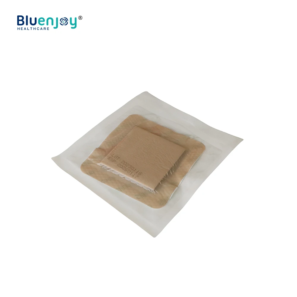 BLUENJOY Waterproof Antibacterial Ion Silicone Silver AG Foam Adhesive Dressing With Border for Wound Care/ Bed Sore