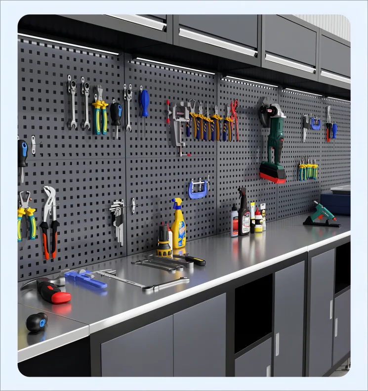 PULAGE OEM ODM  Mobile Tool Trolley Workbench Heavy Duty Steel Workshop Garage Combined Tool Cabinet For Efficient Storage