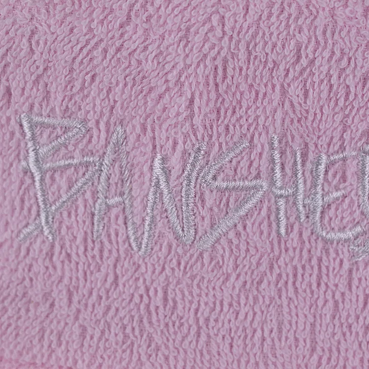 Qianzun bulk order adult pink custom embroidery logo terry towel cloth bucket hat