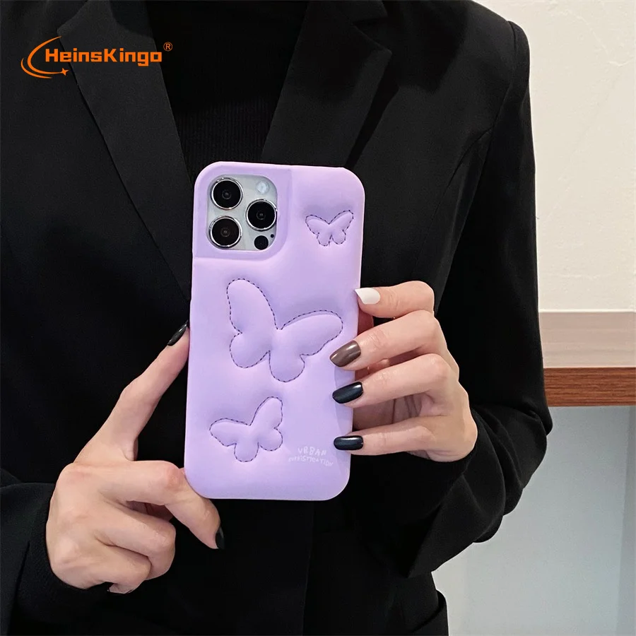 New Puffer Phone Case Soft Silicone Cover Fashion Brand Down Jacket Phone Case For iPhone 13 12 11 Pro Max X XS XR 7 8 Plus