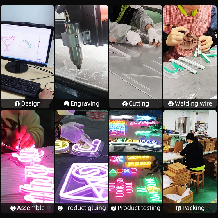 Wholesale Customised Led Advertising Custom Neon Light Signs Wedding Home Bar Wall Happy Birthday Light