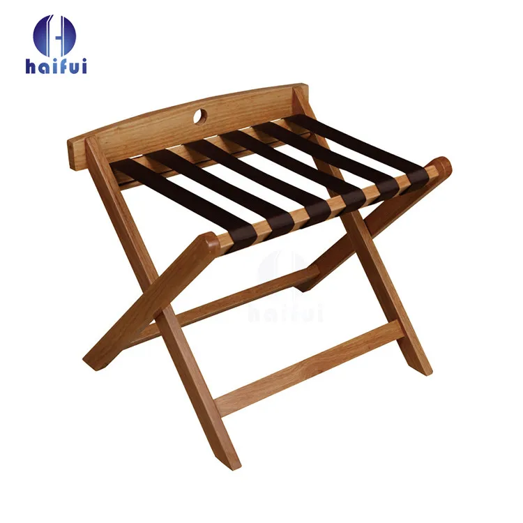 Hotel Guestroom Solid Wooden Luggage Rack Stand