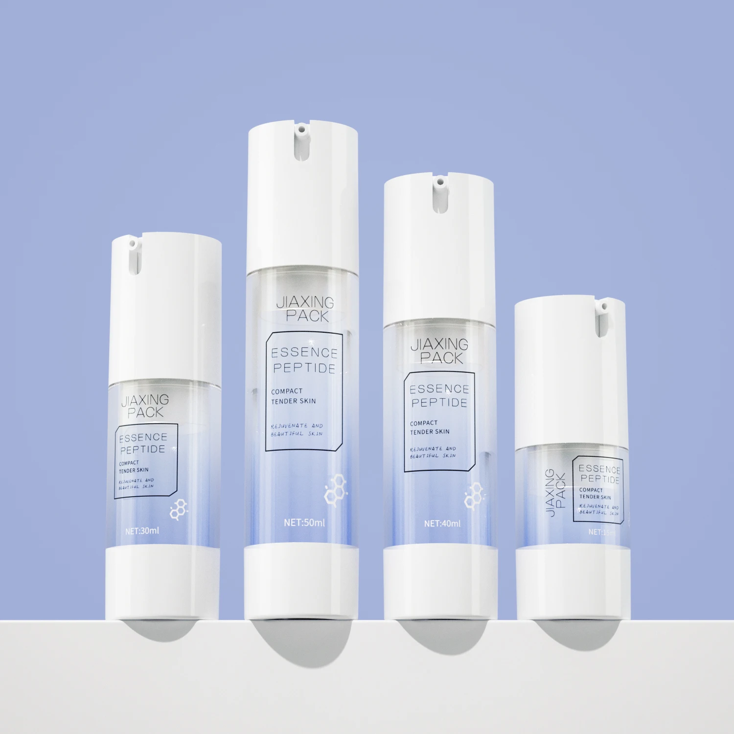 Wholesale 15 30 40 50 ml round lotion cream dispenser vacuum packaging clear airless skin care cream bottle with pump