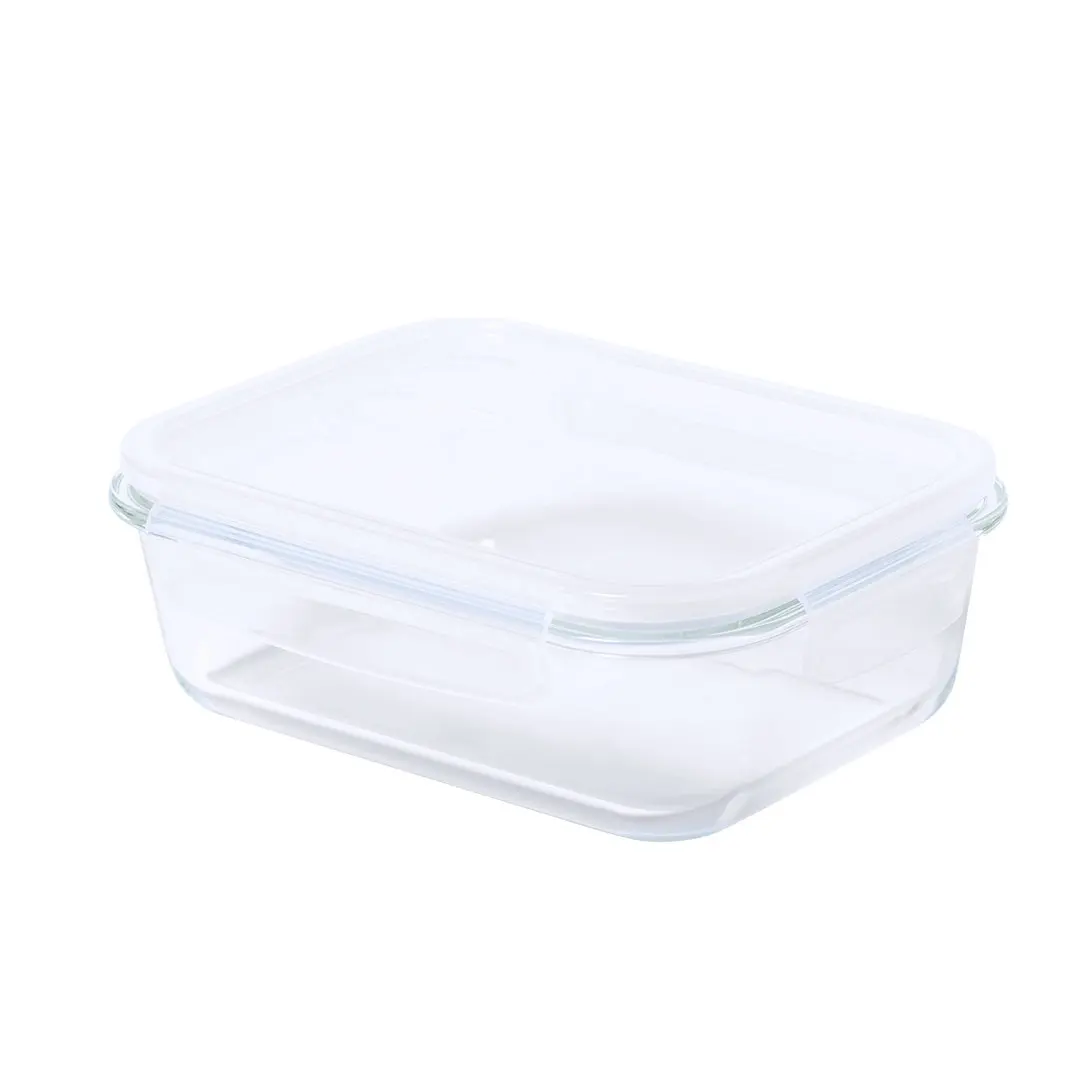 BPA Free 1L Borosilicate Glass Bento Lunch Box With Hermetic Lid In Translucent And Valve