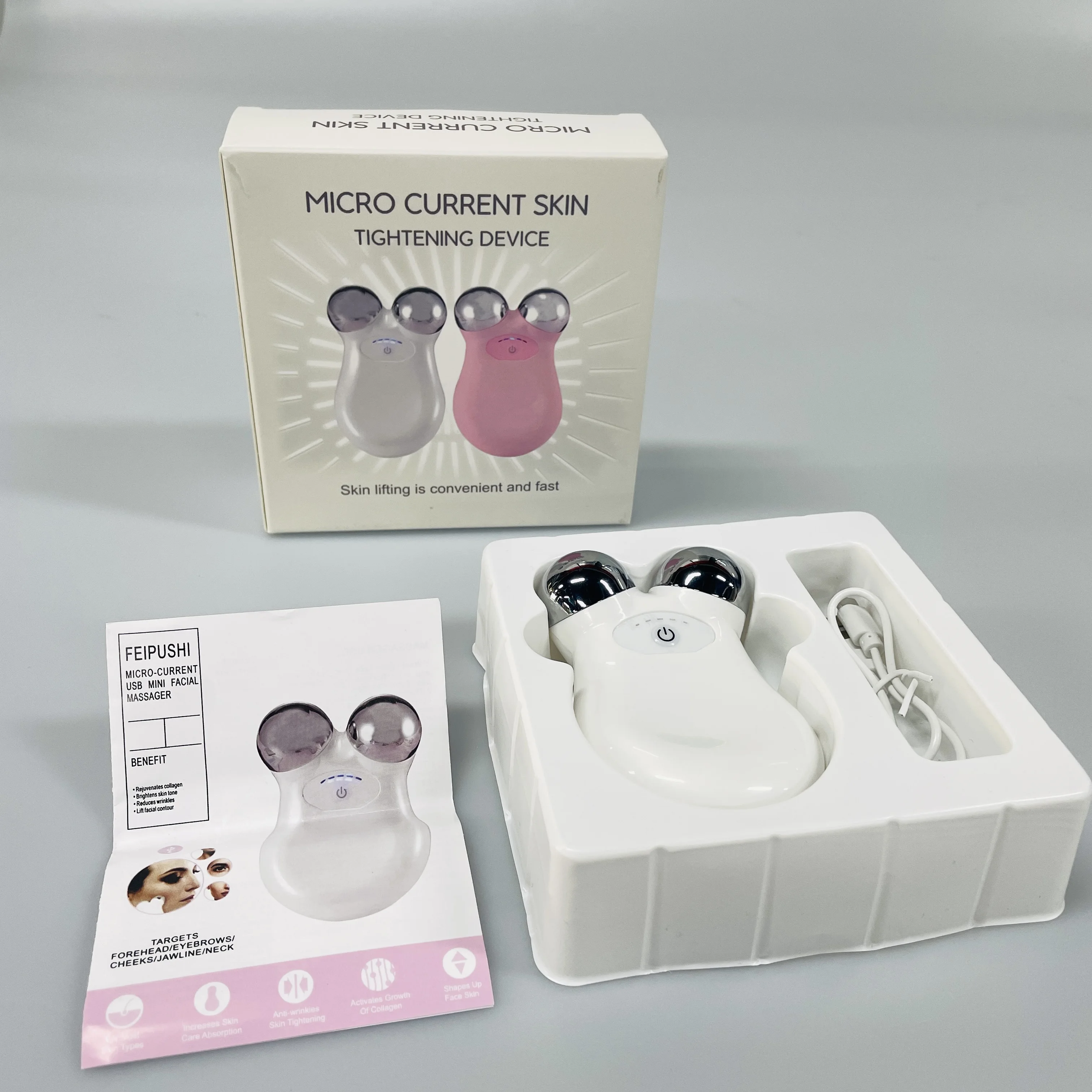 Micro Current Face Lifting Device Skin Rejuvenation Tightening Machine Home Use Face Massager Roller For Beauty
