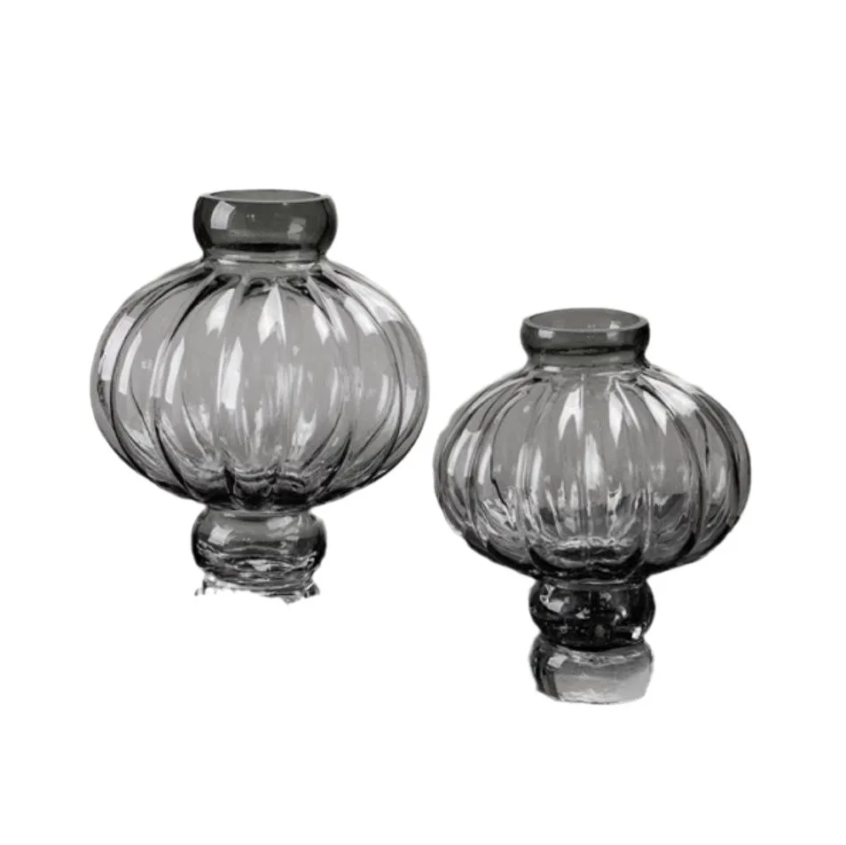 New Chinese retro Lantern Shape Glass Vase Custom Color Living Room Ornaments Home Decoration Glass Vase