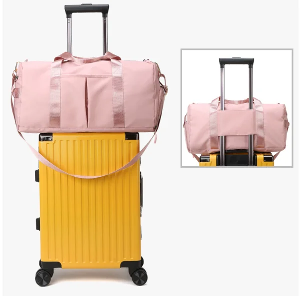 Wholesale Small Custom Unisex Pack Tote Logo Pink Canvas Women Men Duffle Duffel Weekender Travel Female Sport Gym Bag