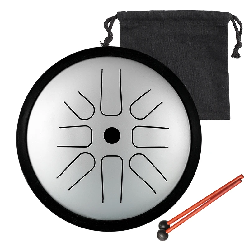 Hluru Percussion Musical Instruments for Sale Pocket Drums Kit 8 notes 6 Inch Handpan Tank Drum Steel Tongue Drum TP8
