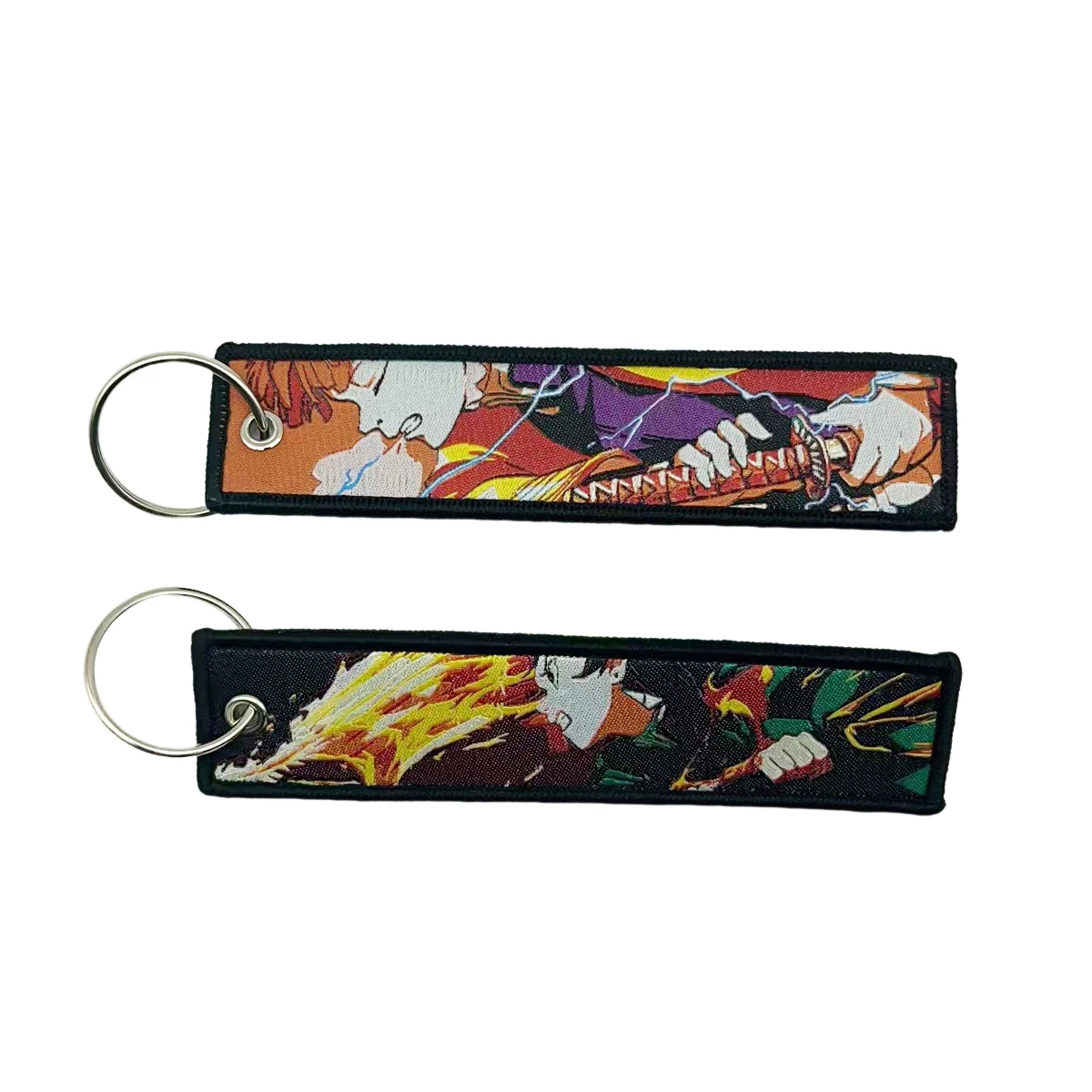 300 Designs Anime Accessories keychain Fabric embroidery keychain Anime Chainsaw-Man Jet Tags