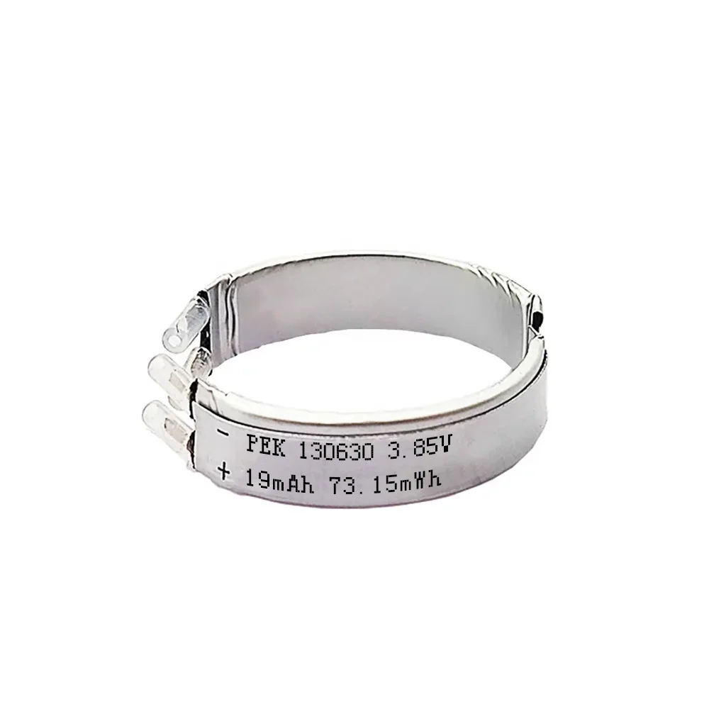 PEK130630 19mAh 3.85V curved ultra-thin ultra-narrow High-performance Batteries Smart Wearable Ring support customization