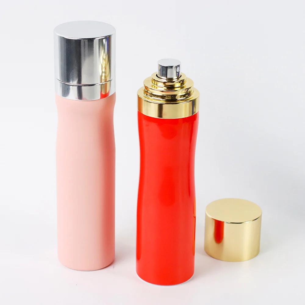 High end perfume 100ml  200ml aerosol bottle  perfume empty aerosol can with glod sliver spray