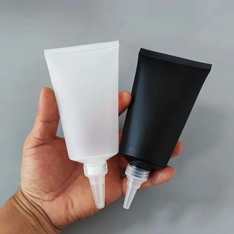 New design hair oil squeeze tube with sharp mouth