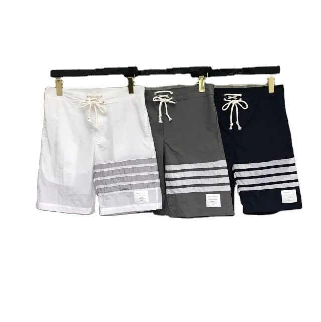 TB THOM  Sheer Ripstop Mid Thigh 4-Bar Summer Beach Shorts Thin Jogger Track Shorts Fashionable Brand