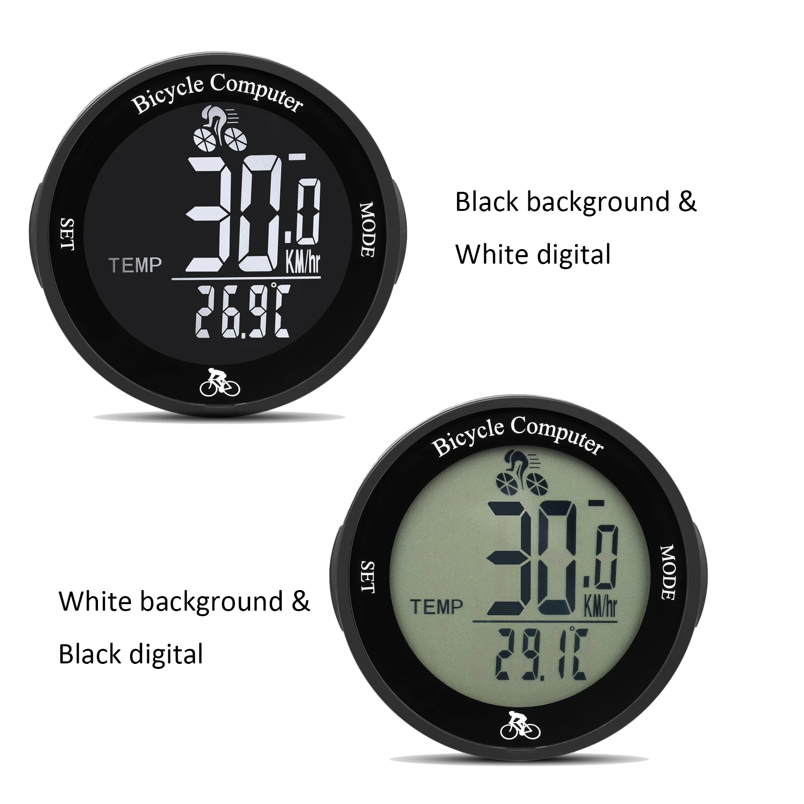 Wireless Bicycle Computer Waterproof Bike Odometer Multifunctional LCD Screen Cycle Speedometer Mountain Bike Speedometer#CC-02