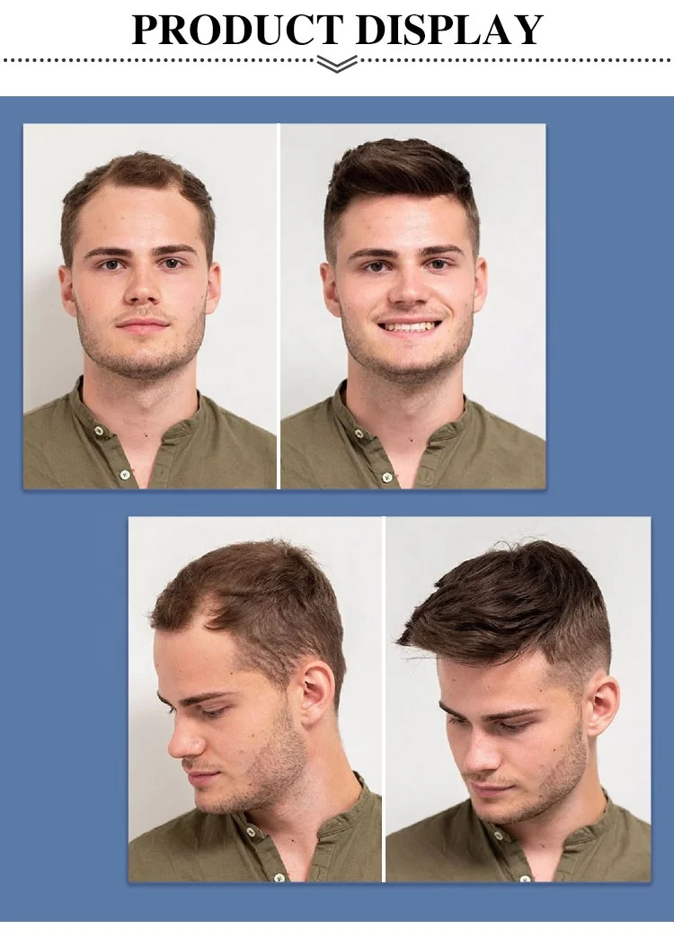 Качественные парики Hairline для мужчин система волос 100% натуральные человеческие волосы