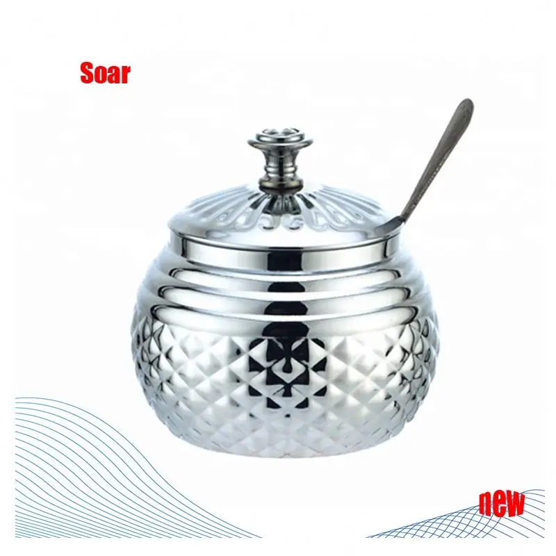  Hot sale arabic gold silver color customized Stainless Steel Condiment Seasoning Containers