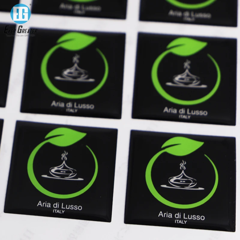 3D Waterproof Easy To Paste Chrome Domed Resin Epoxy Sticker