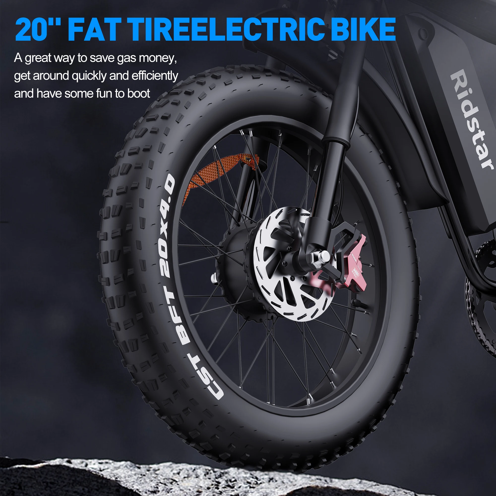 20-Inch Super Long Range Dual Motor Electric Bike 52V Fat Tire 2000W High Torque Lithium Battery Power Featuring Disc Frame