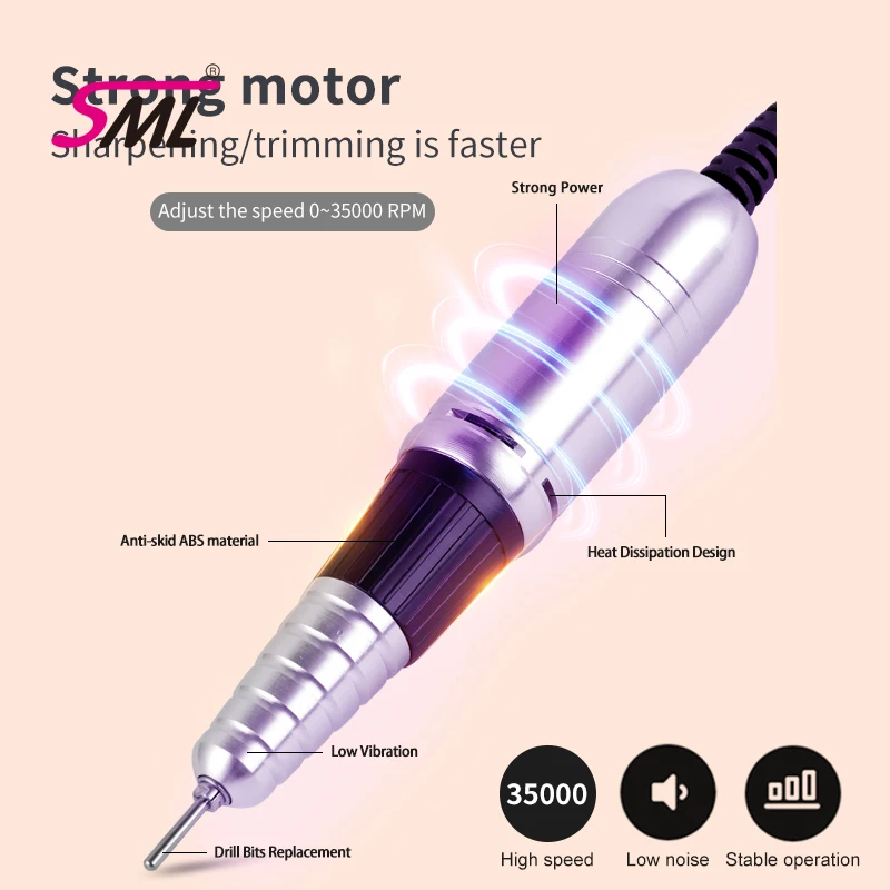 New Professional Nail Drill Manicure Machine Factory manufacture OEM/ODM Hot Selling Electronic 45000 RPM Nail Polisher machine