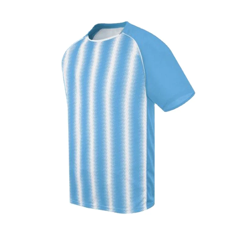 Hot Sale Mens Sportswear United Shirts Custom Blue White Stripe Soccer New Design Football Jersey