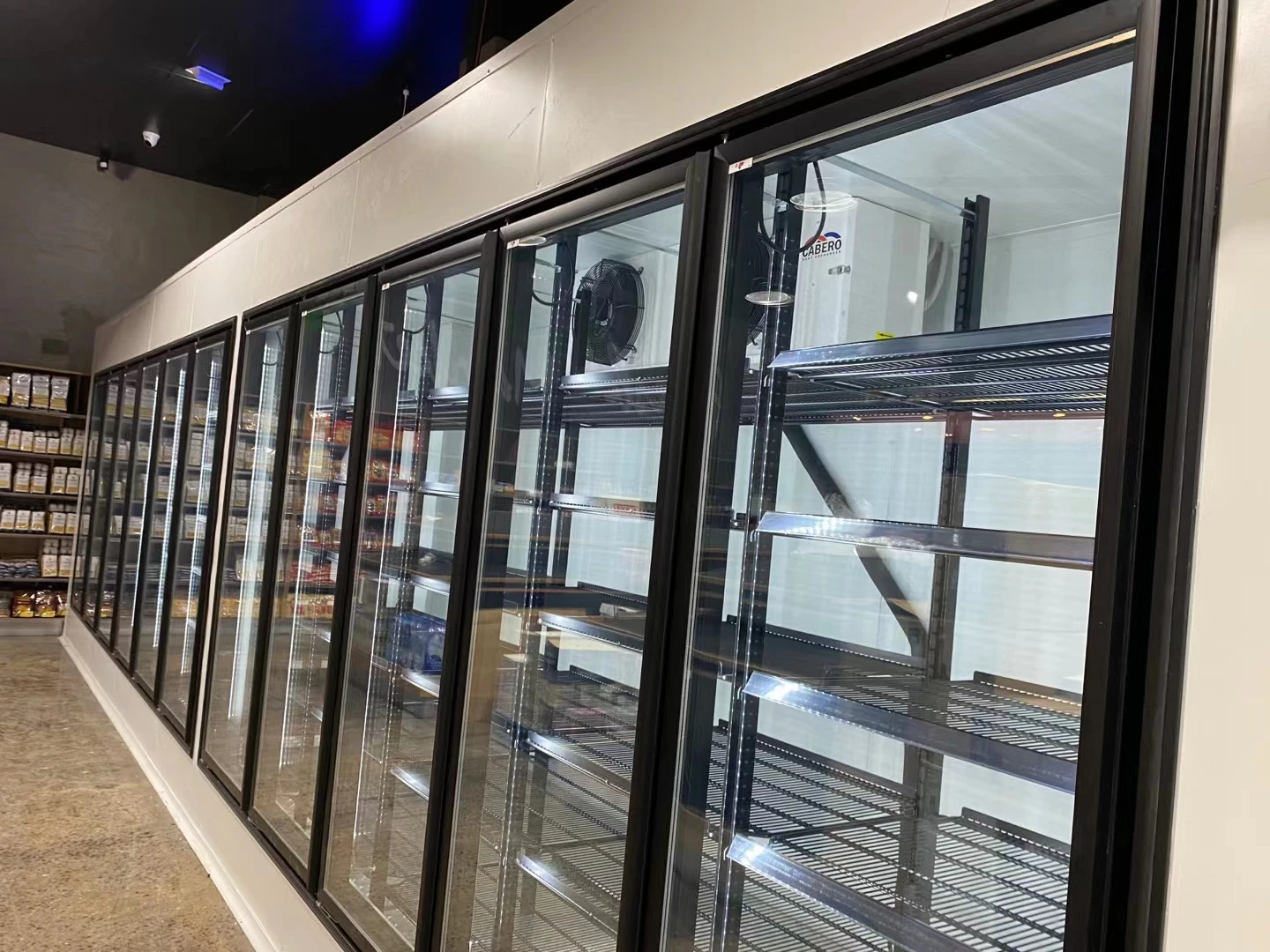 Transport freezer glass door walk in freezer glass door for grocery store