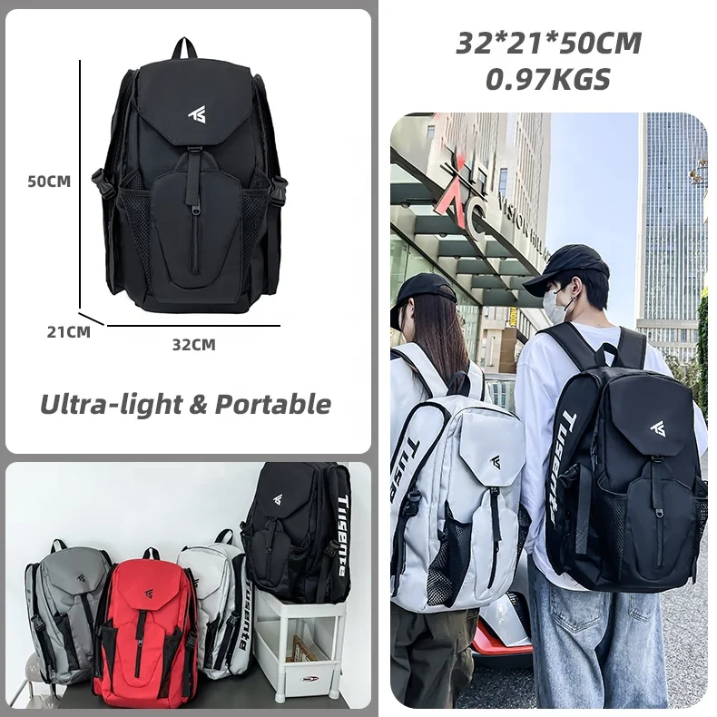 Heavy Duty Large Capacity Outside Pocket Trolley Case Sleeve Basketball Custom Logo Gym Sport Backpack with Separate Ball Holder